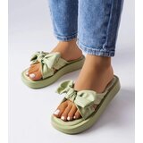  Green platform flip-flops with a bow Edvard | ePonuda.com