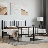 vidaXL metalni okvir kreveta uzglavlje i podnožje crni 140x190 cm | shoptok.hr