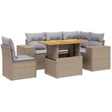  6-dijelni set vrtnih sofa s jastucima bež od poliratana | shoptok.hr