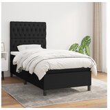  Box spring postelja z vzmetnico črna 100x200 cm blago | Shoptok.si