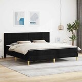  Okvir kreveta s madracem s uzglavljem Crna 200 x 200 cm tkanina | shoptok.hr