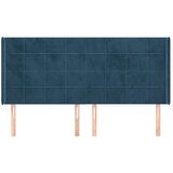  Vzglavje z ušesi temno modro 163x16x118/128 cm žamet, (20953263) | Shoptok.si