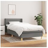  Box spring postelja z vzmetnico temno siva 80x200 cm blago | Shoptok.si