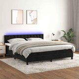  box spring s madracem LED crni 180x200 cm baršun | shoptok.hr