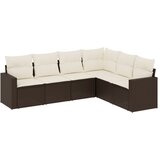  6-dijelni set vrtnih sofa od poliratana s jastucima smeđi Smeđa i krem | shoptok.hr