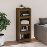 vidaXL Knjižna omara medeno rjava 50x35x125,5 cm trdna borovina Cene