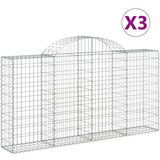  Lučne gabionske košare 3 kom 200x30x100/120cm pocinčano željezo | shoptok.hr
