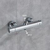 nekjcag Termostatska kopalniška tuš pipa, trdna keramična izdelava, eleganten kromiran zaključek, TipA, (5000161504) | Shoptok.si