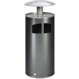 VAR Zbiralnik odpadkov/pepelnik, s priloženim notranjim vstavkom, prostornina 75 l, srebrne barve | Shoptok.si