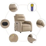 vidaXL Električni masažni naslonjač od umjetne kože boja cappuccina | shoptok.hr