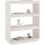 vidaXL knjižna omara za razdelitev prostora bela 80x35x103 cm borovina | Shoptok.si