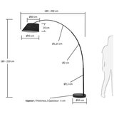 Kave Home Črna stoječa svetilka s tekstilnim senčilom (višina 220 cm) May – | Shoptok.si