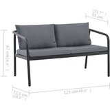  Vrtni kavč dvosed z blazinami siv aluminij | Shoptok.si