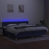  Krevet box spring s madracem LED plavi 200x200 cm od tkanine | shoptok.hr