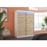 ADRK Klizni ormar LUFT 150 s LED rasvjetom - BIJELA-SONOMA HRAST | shoptok.hr