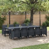vidaXL Komplet za jedilnico v vrtu 11 pcs Antracit 300 x 100 x 73 cm Cene