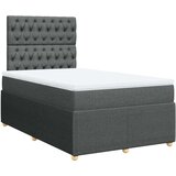 vidaXL Krevet s oprugama i madracem tamnosivi 120 x 200 cm od tkanine | shoptok.hr