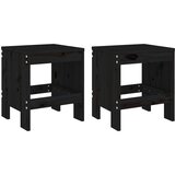  Vrtni stolci 2 kom crni 40 x 36 x 45 cm od masivne borovine | shoptok.hr