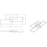  LED stropna svjetiljka Tiny (58 W, D x Š x V: 90 x 40 x 8 cm, Topla bijela) | shoptok.hr