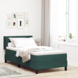  Okvir kreveta s madracem tamnozelene boje 90x190 cm baršun | shoptok.hr