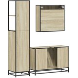  3-dijelni set kupaonskog namještaja boja hrasta sonome drveni | shoptok.hr