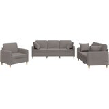  3-dijelni set sofa s jastucima smeđesivi od tkanine | shoptok.hr