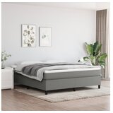  Box spring postelja z vzmetnico temno siva 160x200 cm blago | Shoptok.si
