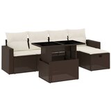 The Living Store Vrtna sedežna garnitura 6-delna z blazinami rjav poli ratan - Vrtna Sedežna Garniture, (21625660) | Shoptok.si