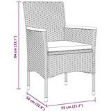 vidaXL Vrtni set za objed s jastukom 5 pcs Siva Poli ratan | shoptok.hr