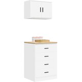 vidaXL Garažne omare 2 kosa bel inženirski les | Shoptok.si