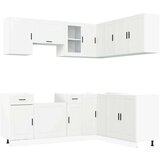 vidaXL 11 kosov kuhinjska omarica Porto Beli inženirski les | Shoptok.si