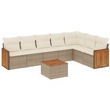Maison Chic Seti vrtnega pohištva - Vrtna garnitura - Vrtni pohištvo set 8-delna z blazinami bež poli ratan, (21800937) | Shoptok.si