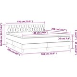  box spring s madracem LED svjetlosivi 180x200 cm baršun | shoptok.hr