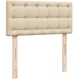 vidaXL Box spring postelja z vzmetnico krem 90x200 cm blago | Shoptok.si