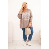 Kesi Włoski Women's Plus Size cotton blouse with tree print fango | shoptok.hr