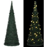 vidaXL Zložljiva umetna novoletna jelka iz traku LED zelena 180 cm | Shoptok.si