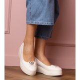 Gemre White platform shoes with rhinestone decoration Patos | Shoptok.si