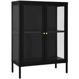  Komoda crna 75 x 35 x 105 cm od čelika i stakla | shoptok.hr