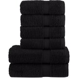 vidaXL 6-dijelni vrhunski set ručnika crni 600 gsm 100 % pamuk Cijene