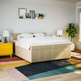  Krevet s oprugama i madracem krem 200 x 200 cm od tkanine | shoptok.hr