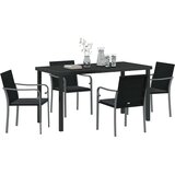  Vrtni set za objed 5 pcs Crna i Siva PE ratan | shoptok.hr