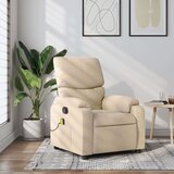 vidaXL Masažni naslanjač krem blago | Shoptok.si