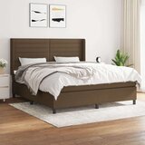  Box spring postelja z vzmetnico temno rjava 160x200 cm blago, (20901525) Cene