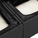  Vrtna sofa set Set od 8 Bež crna Ratan poliester Vanjski stol | shoptok.hr
