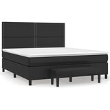 vidaXL Krevet s oprugama i madracem crni 160 x 200 cm od umjetne kože Cijene