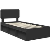 Konstrukcija postelje Črna 100 x 200 cm Masivno borovo les, (5000103095) | Shoptok.si