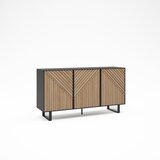 Marckeric Crna/u prirodnoj boji komoda u dekoru hrasta 151x80x40 cm Alana – | shoptok.hr