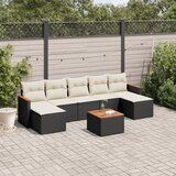 Maison Chic Seti vrtnega pohištva - Vrtna garnitura - Vrtni pohištvo set 8-delna z blazinami črn poli ratan, (21800290) | Shoptok.si