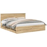  Krevetna konstrukcija s ladicama Sonoma hrast 200 x 200 cm | shoptok.hr