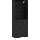  Visoka komoda crni 69,5x34x180 cm konstruirano drvo | shoptok.hr